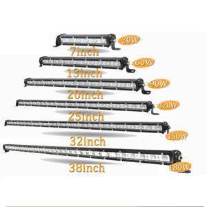 Slim LED Light Bar – Single Row Light Bars cb5feb1b7314637725a2e7: 13inch Flood|13inch Spot|20inch Combo|20inch Spot|25inch Combo|32inch Combo|38inch Combo|7inch Flood|7inch Spot 