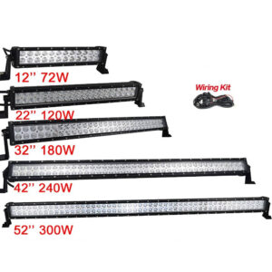 Straight LED Light Bar – Dual Row Flood Spot Combination Light Bars cb5feb1b7314637725a2e7: 120W with wiring|180W with wiring|240W with wiring|300W with wiring|72W with wiring 